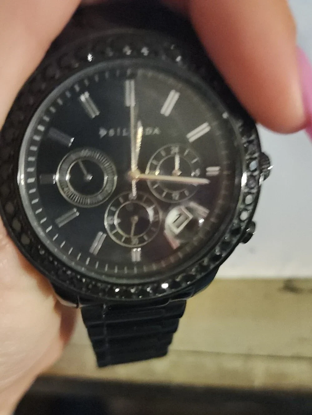 Silpada Black Crystal Accent Women's Watch